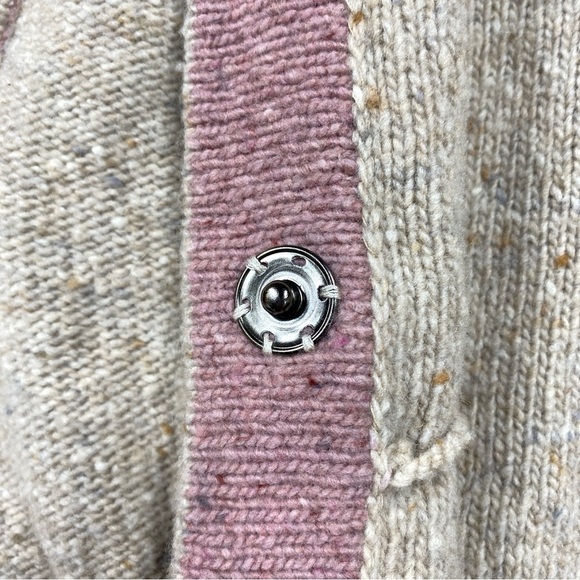 Margaret O'Leary Knit Cashmere Wool Blend Snap Button Cottage Cardigan Size S - Picture 5 of 8